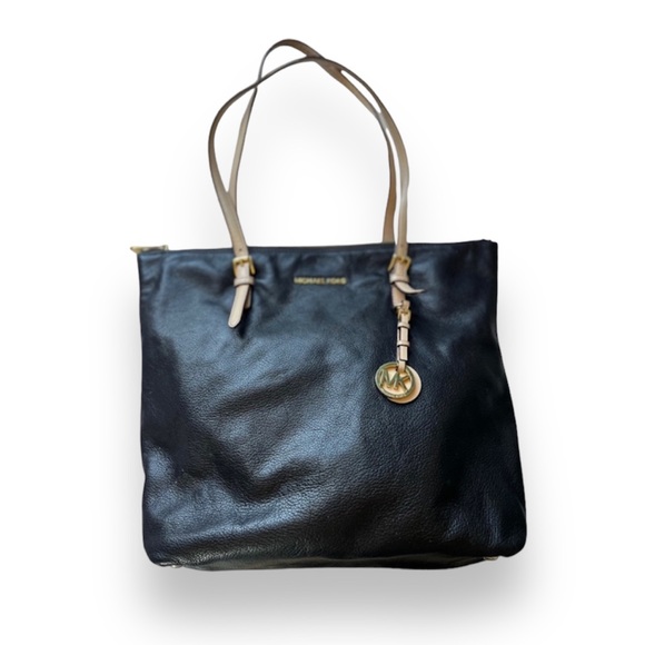 Michael Kors Handbags - MICHAEL KORS | Black Tan Leather Handbag Tote